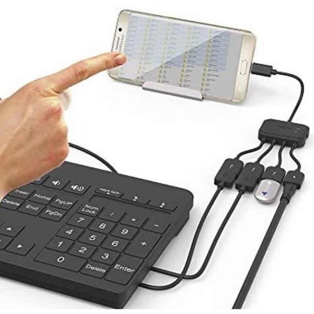 COD✅⭐-4in1 Micro Usb Hub + Charge Kabel Otg Micro 3 Port Usb Female