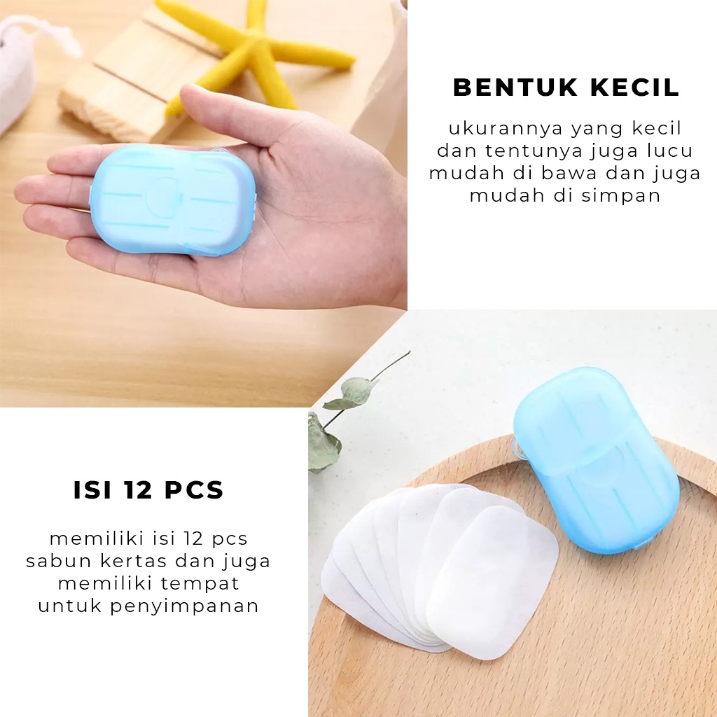 Sabun Kertas Paper Soap Pewangi Pembersih Cuci Tangan Hand Soap Traveling Sabun Portable Hemat Tempat Anti Ribet | GROSIRXPRESS