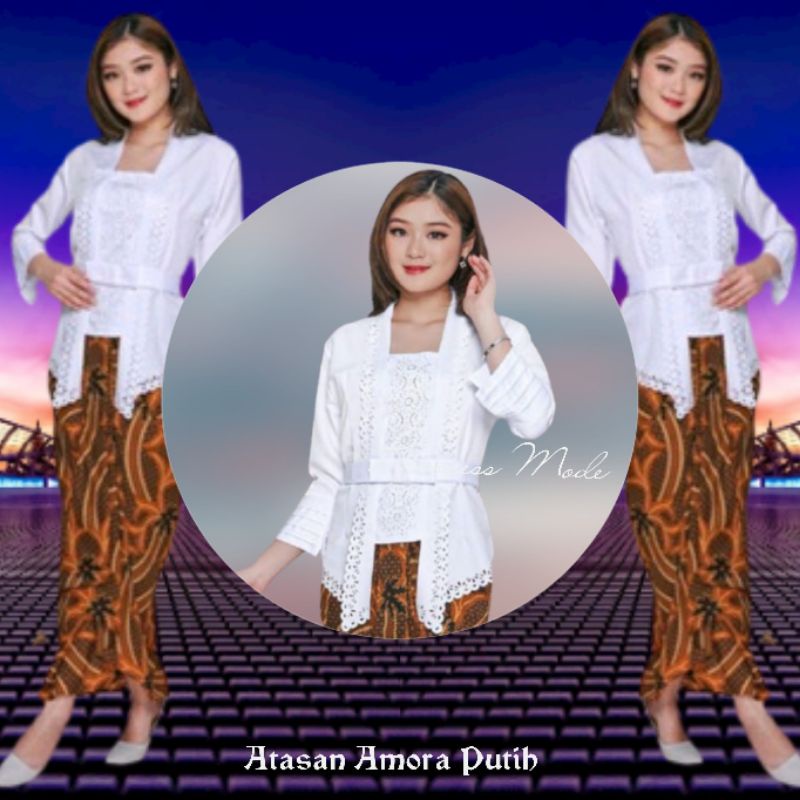 Atasan Kebaya Kartini Kutu Baru Modern Motif Laser Kebaya Bali