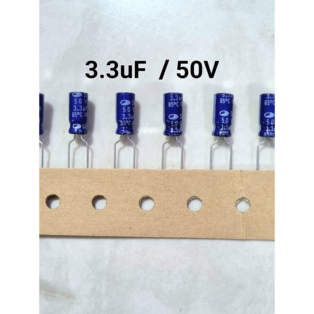 Kapasitor Capacitor ELCO 3.3uf 50v / 3.3 uf 50 v / 3.3uf/50v Elko 3.3uF 50V