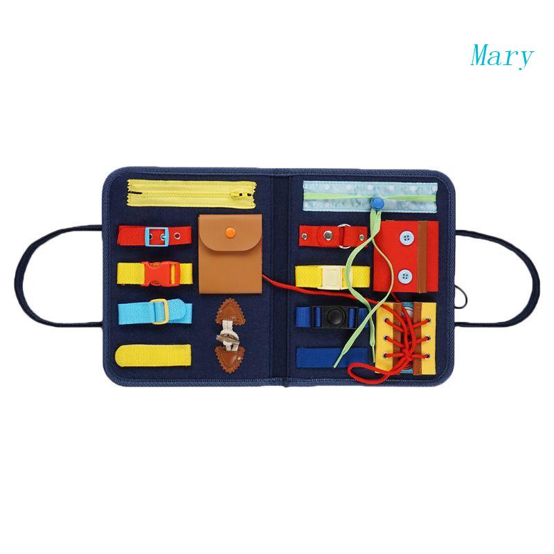 Mary Baby Busy Board Montessori Develop Basic Skills Board 14in1 Belajar Dress Mainan