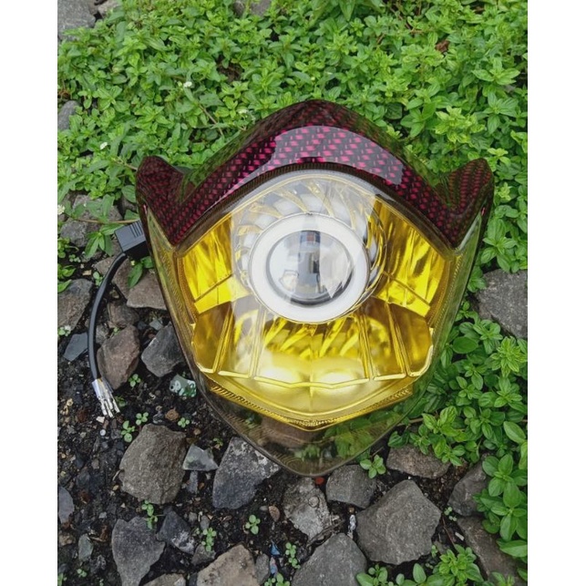 Reflektor Lampu Depan Vixion Old Karbon Plus Projie Kualitas Terbaik