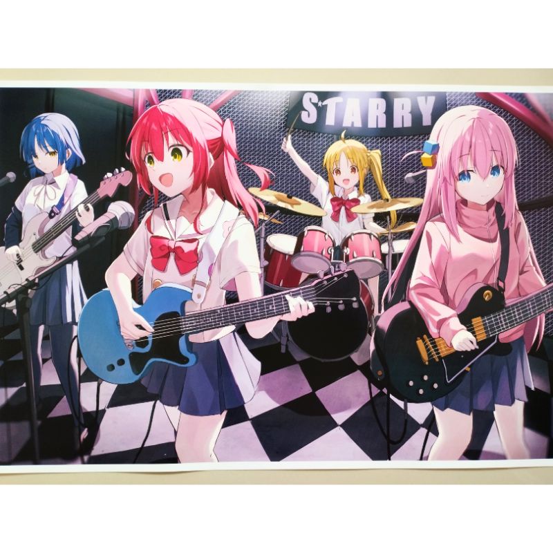 Poster Anime Bocchi the Rock 1 Gotou Hitori Yamada Ryou Ijichi Nijika Kita Ikuyo Merchandise