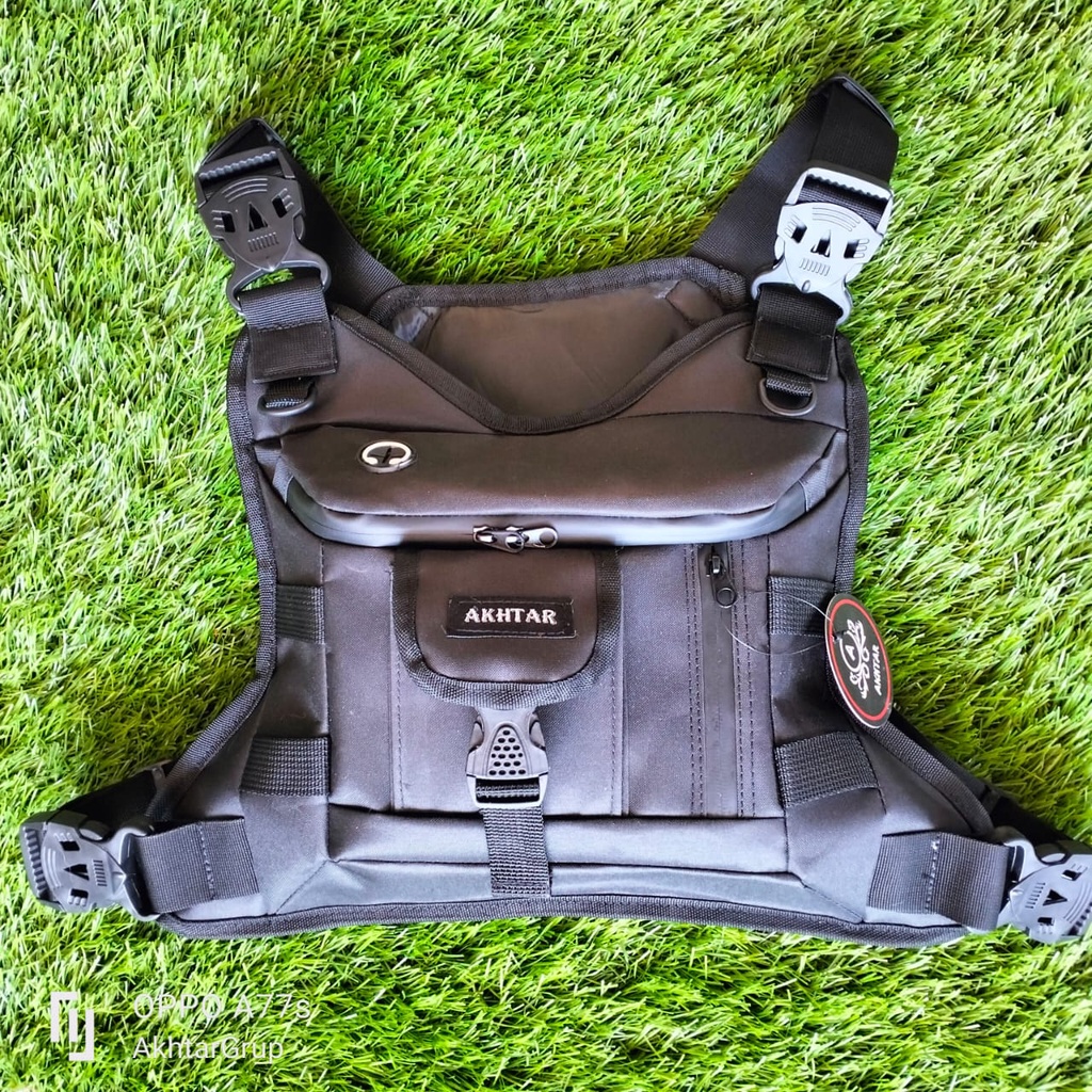 Tas rompi dada pria hitam premium distro terbaru chestbag tactical tas dada jumbo
