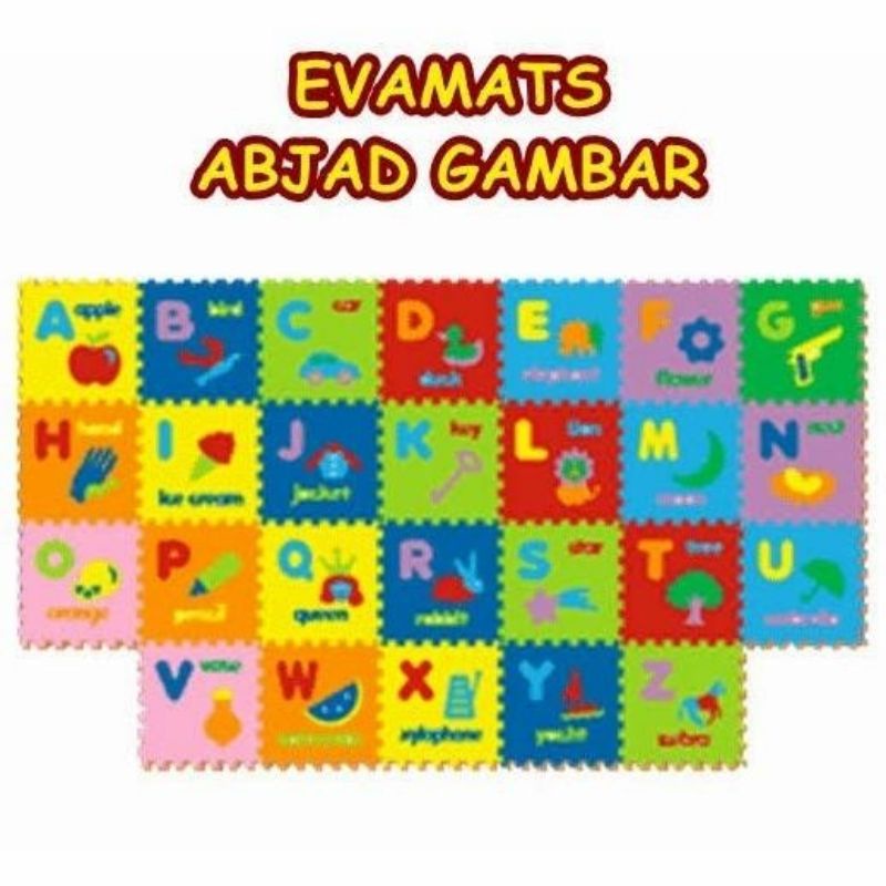 Evamat 30x30 Abjad Gambar isi 26pcs / Evamat Anak / Puzzle Anak