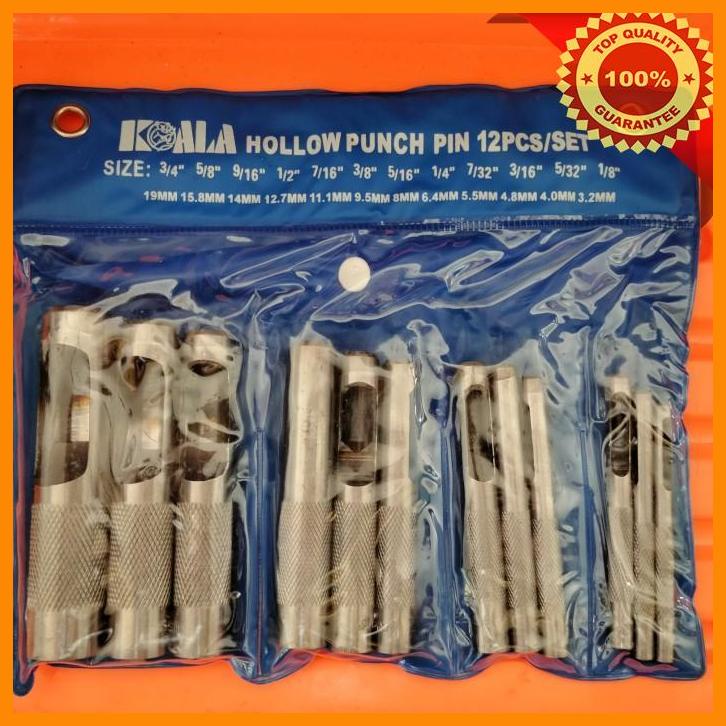 

(KMT) Alat Pelubang Paking Set 12 Pcs - Hollow Punch Pin 12 Pcs 3/4 - 1/8