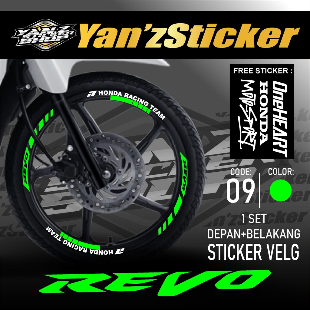 Aksesoris Stiker Cutting Sticker List Velg Motor Honda REVO 110 Lis Pelek Velk Variasi Set Depan Bel