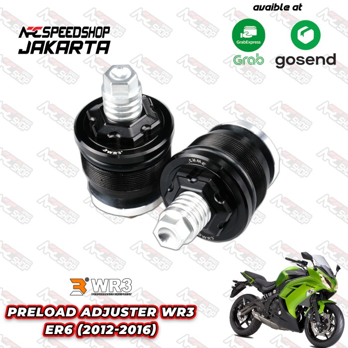 Preload Adjuster Wr3 Setelan Shock Wr3 Kawasaki Er6 - Black #Original
