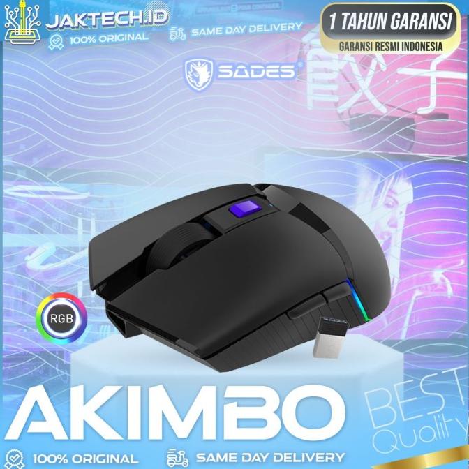 Sades Akimbo Mouse Gaming RGB Dual Mode Lightweight 2.4 Ghz