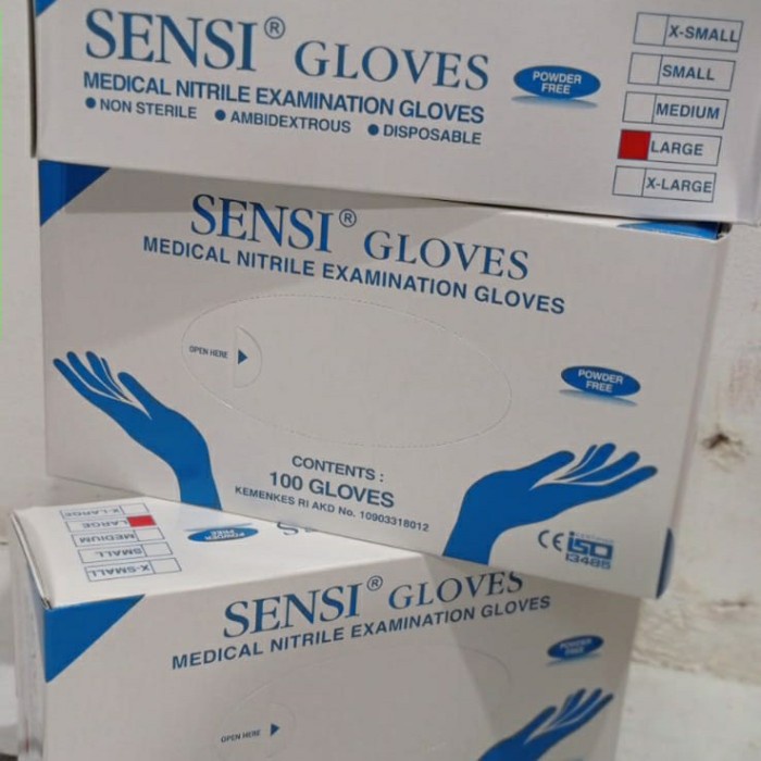 Stk Sensi Glove Nitrile 1Box Isi 100 Pcs