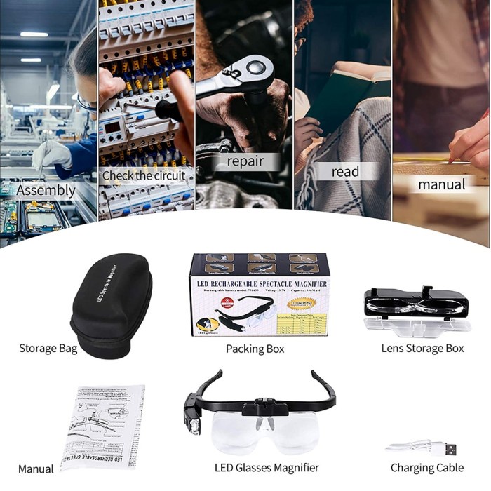 

Kacamata Pembesar Led Ab85 / Kaca Mata Servis / Lampu Reparasi