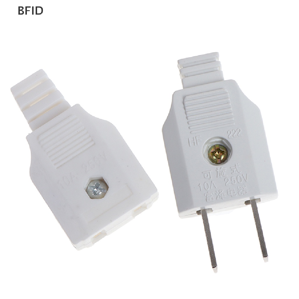 [BFID] Us 2pin Gepeng AC Listrik Power Male Plug Female Socket Outlet Adaptor Kawat [ID]