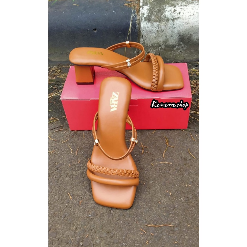 HEELS ZARRA MODEL TERBARU KEPANG RING HAK CHUNKY