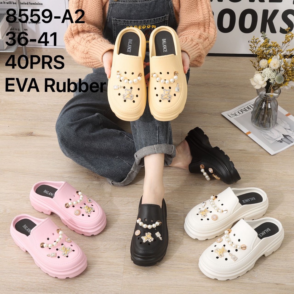 Sandal Baim Model Terbaru Sandal wanita classic Bae Clog platform Jibbitz / Sandal Fashion Wanita Mode Bae Clog Balance 8559-2