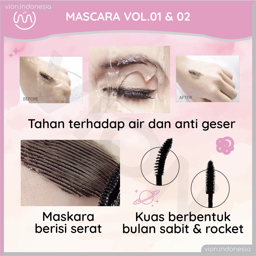 MINIPINK Maskara Vol.01 &amp; 02 Long Lengthening Volume Waterproof Long lasting Mascara MP007