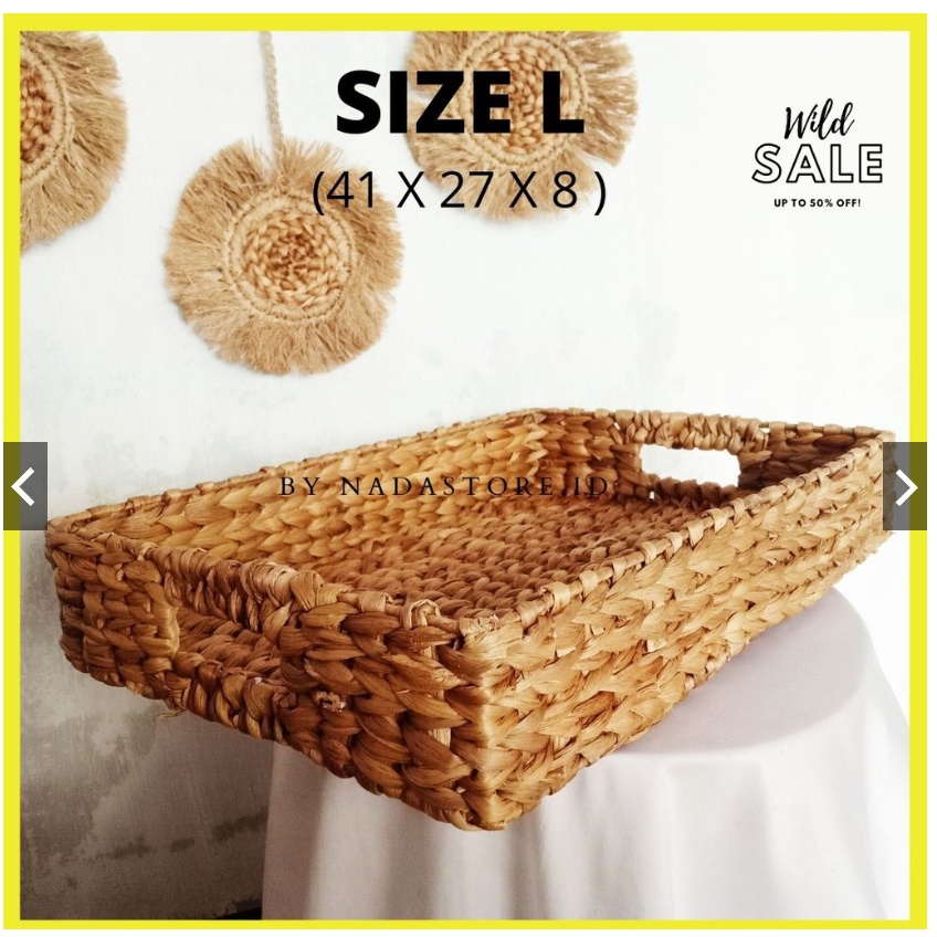 Storage Baskets for Organizing, Decorative Wicker Baskets . Tray Anyaman Enceng gondok