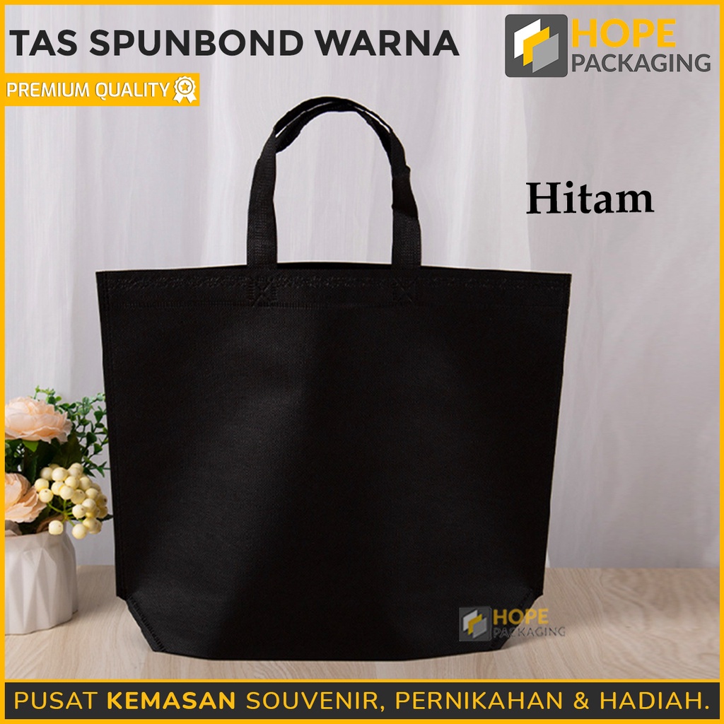 Tas Kain Spunbond Warna SIZE M  / Tas Goodie Bag Souvenir Ulang Tahun / Tas Kain Polos / Tas Handle Box