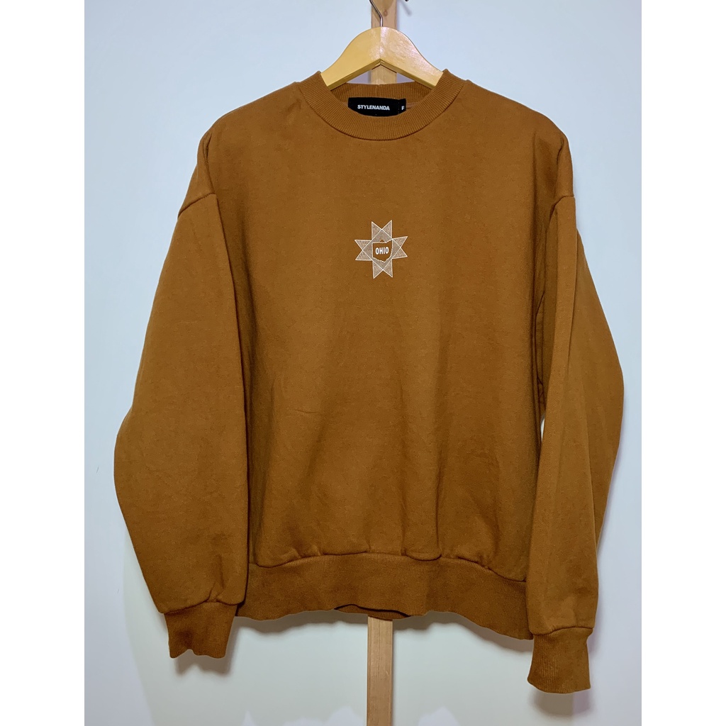 ohio stylenanda crewneck brown oversized - second