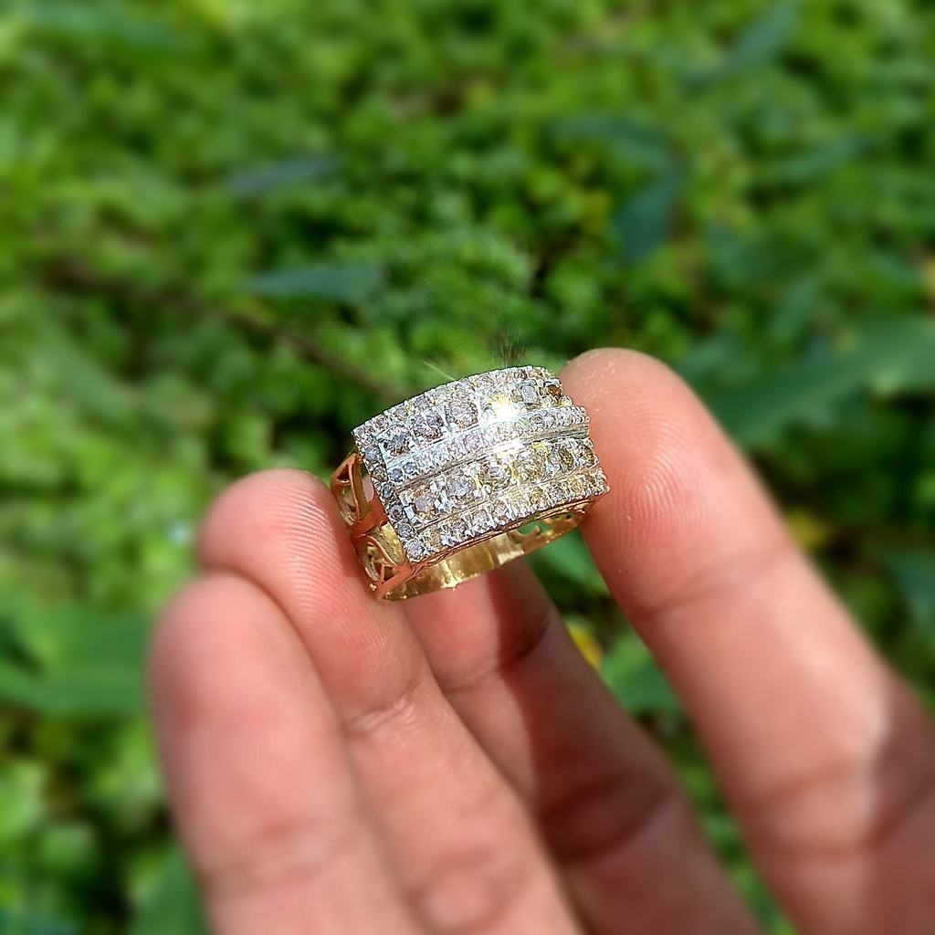 Cincin fashion wanita tangga berlian eropa mix berlian banjar luster cantik