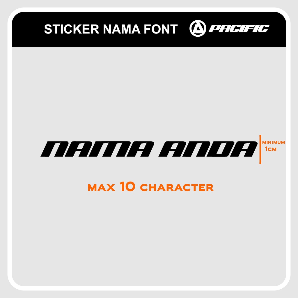 CUTTING STICKER CUSTOM / CUTTING STICKER SEPEDA / STIKER NAMA PACIFIC BIKE FONT