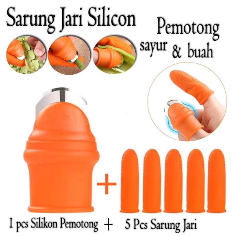 (SerbaSerbi)Pisau Jari Pemotong buah Sarung Jari isi 6 Pcs Silicon /Alat Bantu Petik Buah Unik Dan Elastisitas