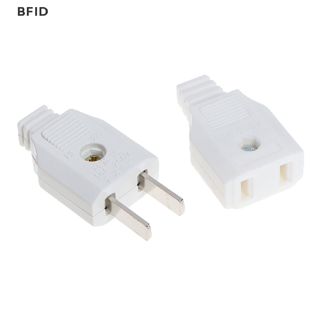 [BFID] Us 2pin Gepeng AC Listrik Power Male Plug Female Socket Outlet Adaptor Kawat [ID]