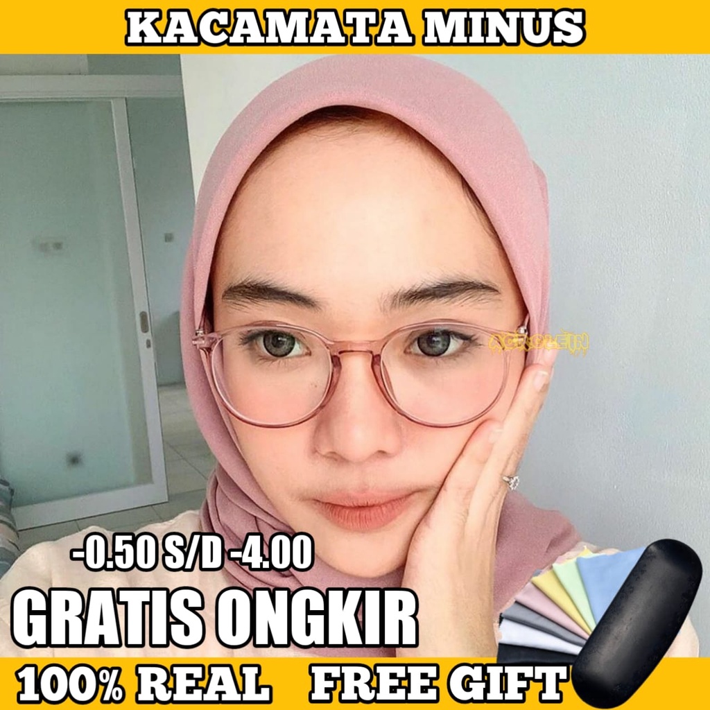 TERMURAH - KACAMATA MINUS - KACAMATA RABUN JAUH -0.50 S/D -4.00 GRATIS BOX DAN LAP WANITA/PRIA UNISEX