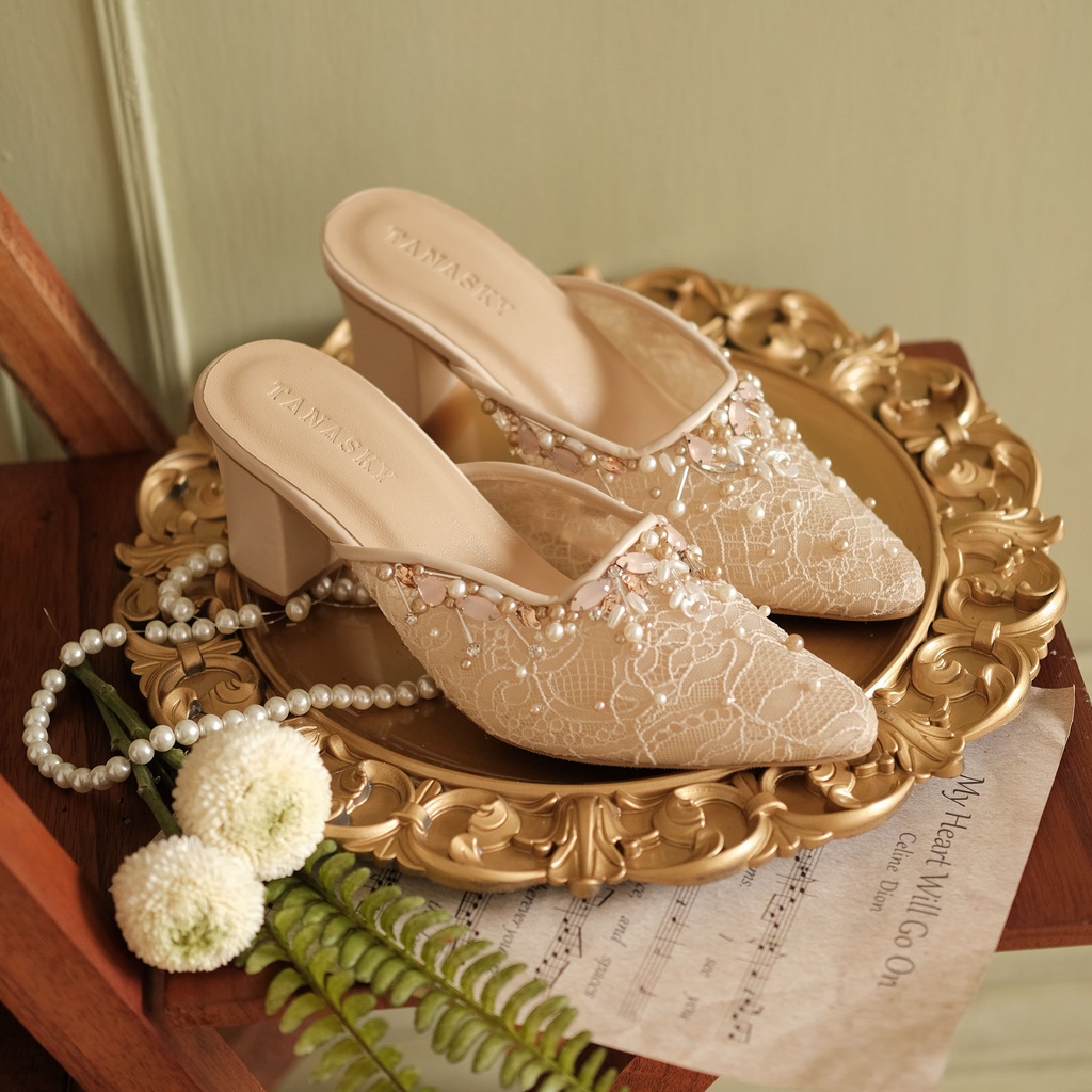 TANASKY - LARISA NUDE  - Sepatu Heels Wanita 7cm - Wedding Shoes