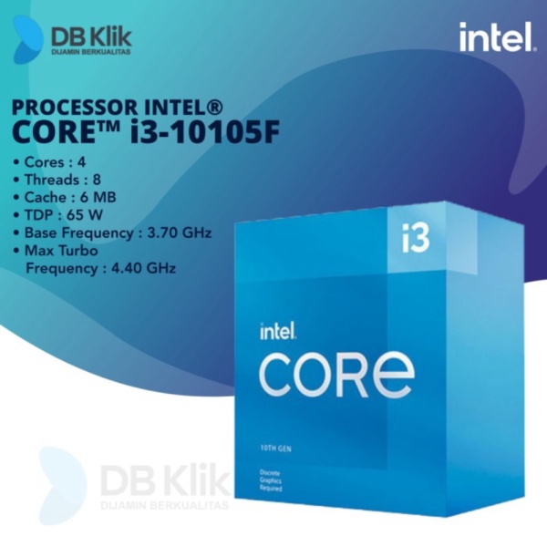Dijual Processor Intel Core I3-10105F Box 3.7GHz LGA1200 - Intel I3 10105F Limited