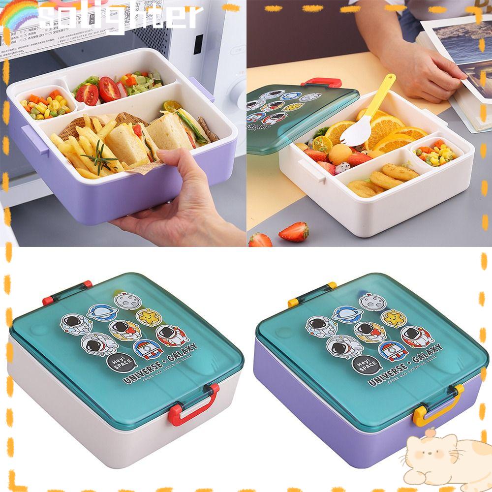 Solighter Lunch Box Microwavable Space Motif Astronot 13.L Untuk Siswa Pekerja Kantor Wadah Makanan