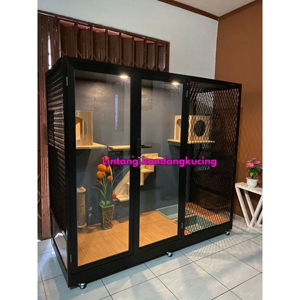 Kandang Kucing Cat Aquarium Aluminium Minimalis Kandang Kucing