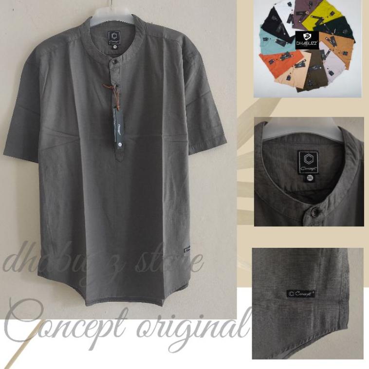 [ BIG SIZE ] BAJU KURTA KEMEJA KOKO KEMKO PRIA LENGAN PENDEK KANCING 1/2 ORIGINAL TERBARU CONCEPT ▪ 