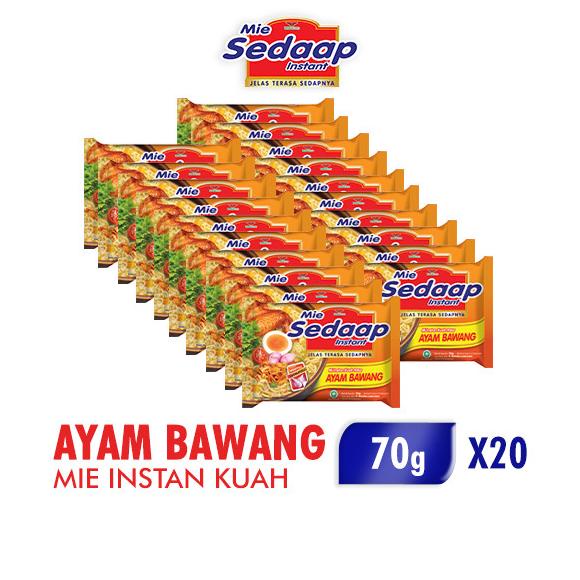

Sedaap Mie Instan Ayam Bawang 70 gr x 20 pcs