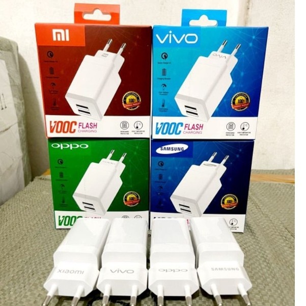 Charger Casan Vooc Mini 4A Branded Flash Charge 2 USB Kabel Micro usb