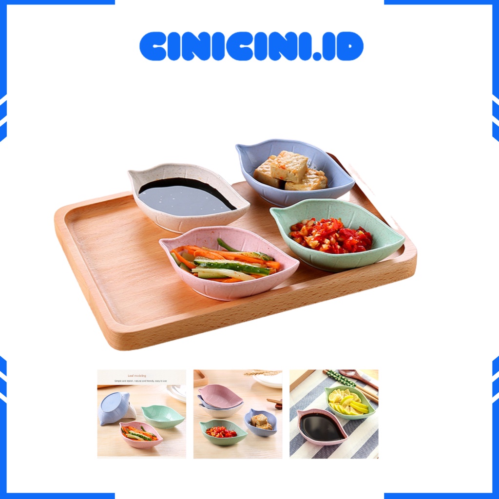 [ Cinicini ] Mangkok Saus Sambal Motif Daun Mini Plate