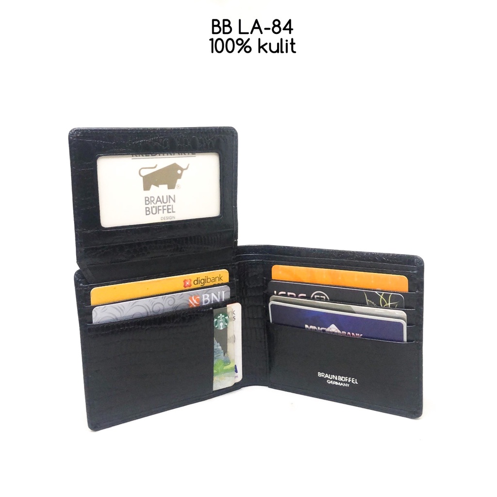 dompet pria kulit BB LA84 premium black croco kulit sapi asli dompet fashion murah