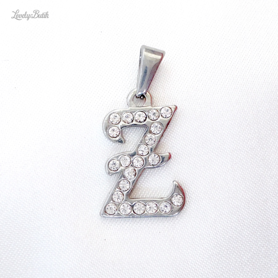 Liontin Titanium Anti Karat Tanpa Kalung Leontin Huruf Alphabet Abjad Inisial Z Klasik - Lovelybutik