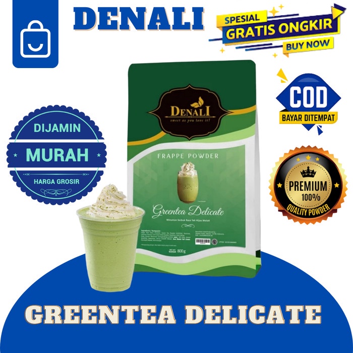 

[BISA COD] BUBUK MINUMAN GREENTEA POWDER RASA GREEN TEA FRAPPE TEH HIJAU DENALI