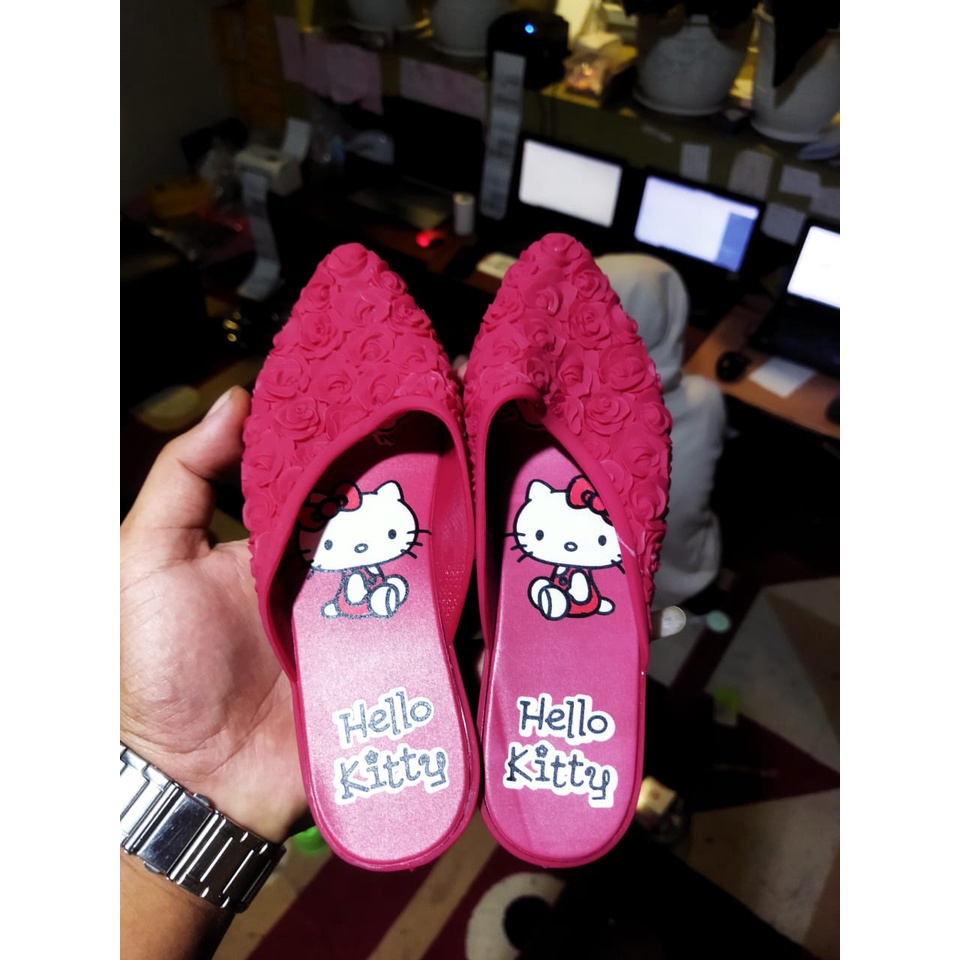 SELOP SEPATU JELLY ANAK PEREMPUAN MOTIF ROSE IMPORT BALANCE 602-50(30-35) sandal selop anak kekinian motif floral