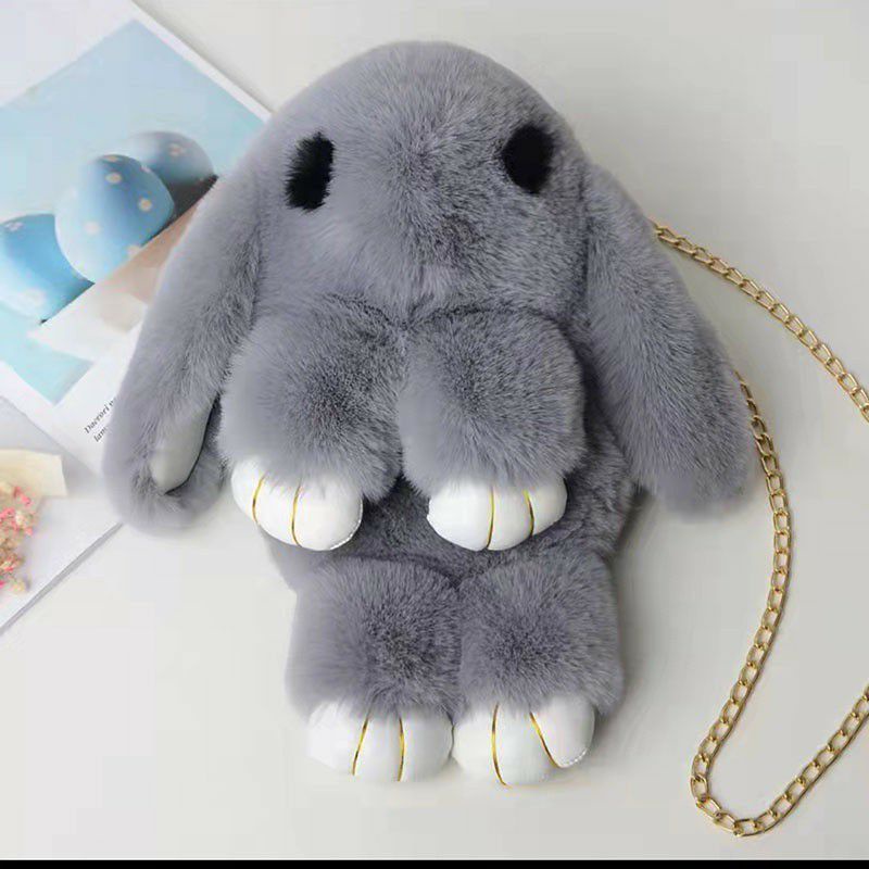 Tas Selempang Boneka Bunny / Tas Boneka Kelinci Bulu