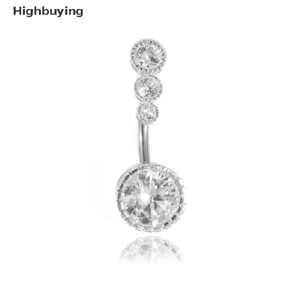 Hbid 1pc Cincin Pusar Perut Kristal Bar Barbel Drop Menjuntai Navel Rings Glory