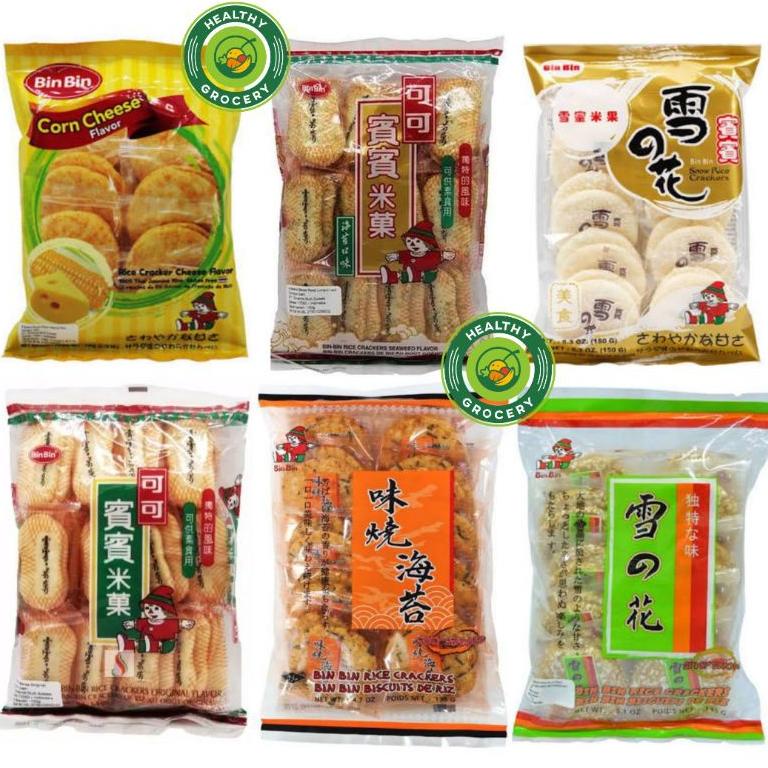 

Super flash sale BIN BIN Rice Crackers ORIGINAL / SEAWEED / SNOW / SPICY / CORN CHEESE / Binbin .,.,.,.,