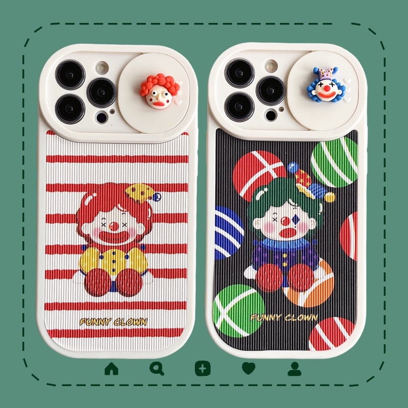 Case Pelindung Kamera Push-pull Kartun Minat Badut Anti-Jatuh Untuk iPhone 14 Pro max Kamera Pelindung11 12 13 Pro max