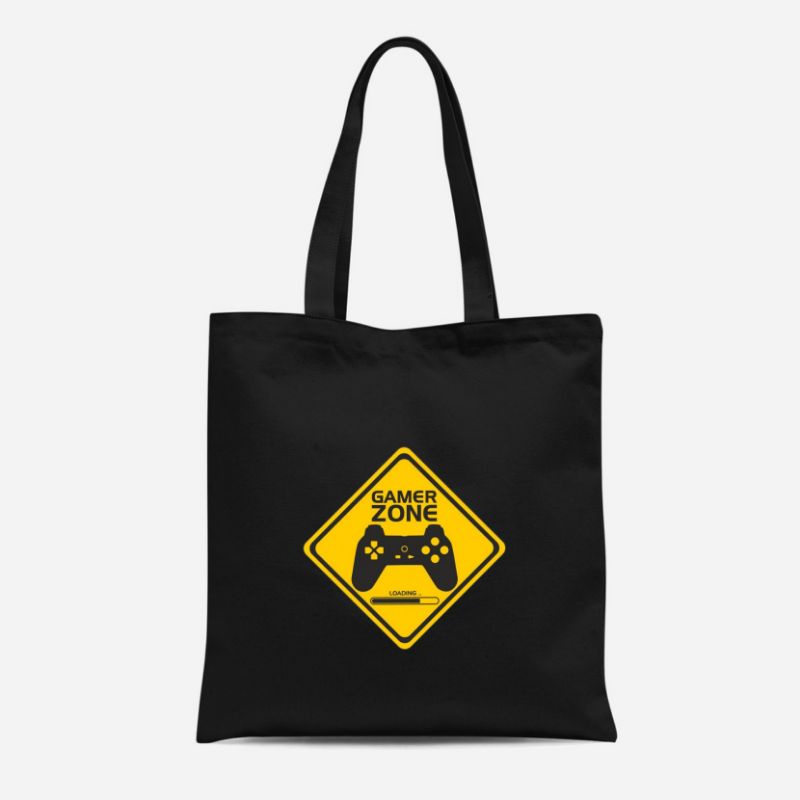 Totebag Kanvas Motif GAME ZONE /Totebag /Totebag Wanita /Totebag Pakai Resleting /Tas Sekolah Murah