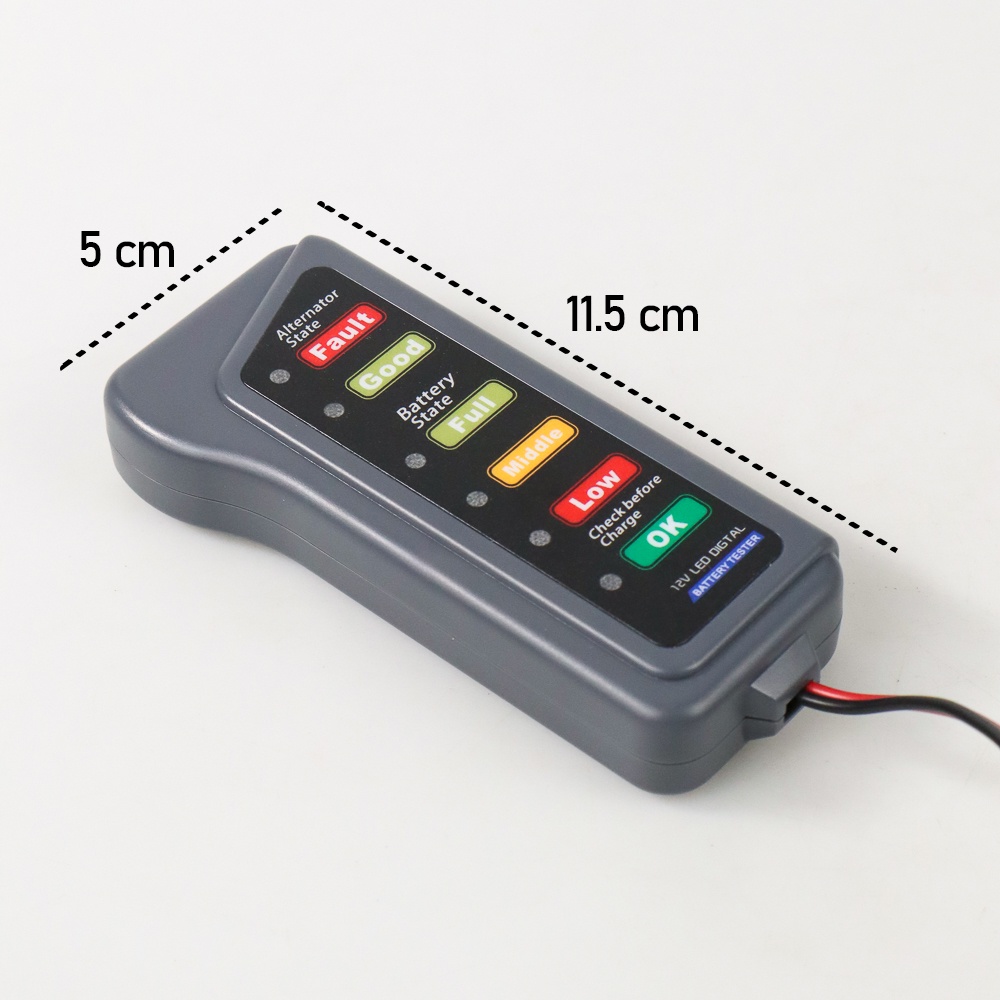 ELS Tester Baterai Digital Diagnostik Mobil 12V 6 LED - AHX-009 - Black