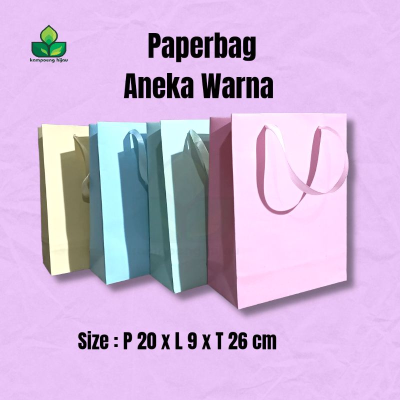 

Paperbag warna pastel paperbag polos tas kertas bingkisan tali pita