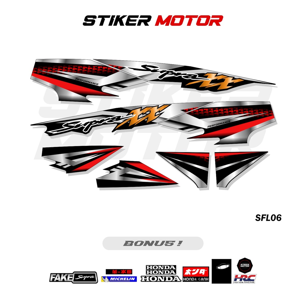 SFL06 STRIPING STIKER SUPRA XX LAMA VARIASI STIKER SUPRA XX 2002 STICKER DECAL SUPRA X 2003 2004 200