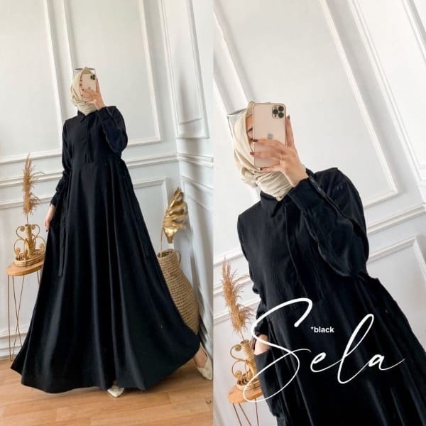 Gamis Sela Dress Maxy Crincle Airflow