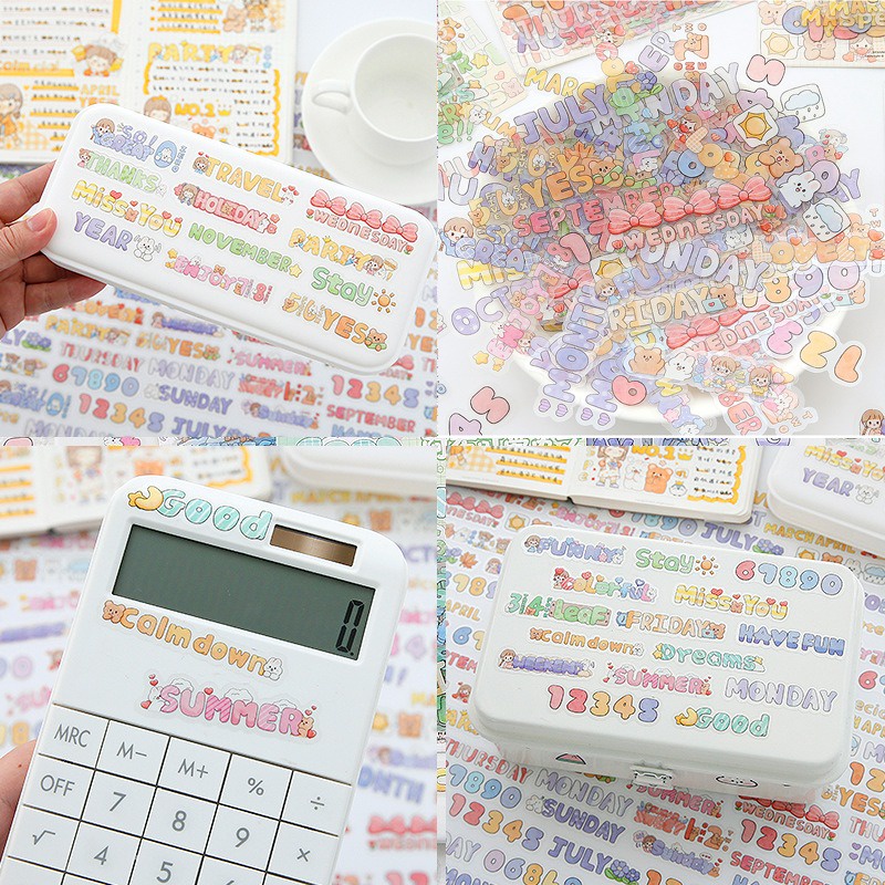 

STICKER TRANSPARANT PET ALPHANUMERIC LUCU WARNA PASTEL UNTUK DEKORASI BUKU JOURNAL / JOURNALING / SCRAPBOOK / SCRAPING BOOK / MOTIF MOMO / KERTAS NOTE / CATATAN KECIL / TEMA KARTUN JEPANG LUCU KAWAII CUTE / STICKER DIARY LUCU / AESTHETIC-GEMILANG