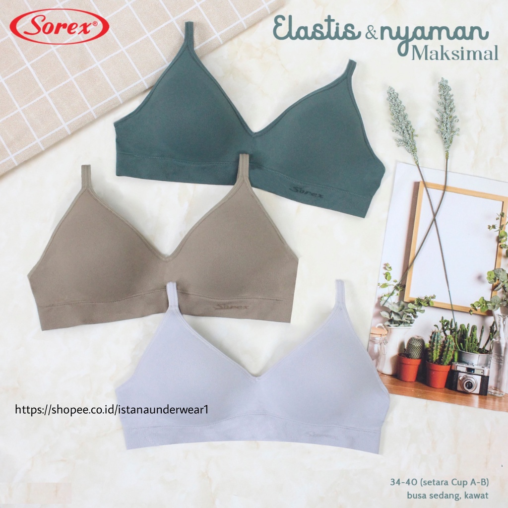 Bh Bra Seamless PREMIUM SOREX strech Original bahan TERBAIK (Cup B dan Cup C) S10-28525BRN